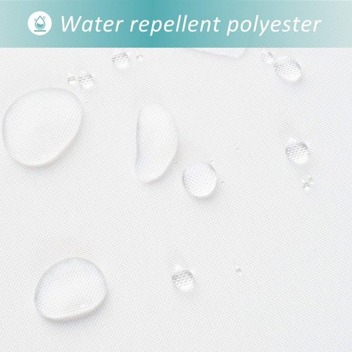 Mrs Awesome Water-Repellent Fabric Shower Curtain or Liner with 9 Handy Mesh Pockets, Premium Thick Cloth & Opaque, Washable, 71 x 72 inches, Rust Proof Grommets, White