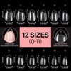 AILLSA Short Almond Nail Tips Soft Gel Pre-Shaped Acrylic Nail Tips Half Matte Full Cover Nail Tips Clear Gelly Press on Flase Nail Tips for Extension Nail Manicure Home DIY 240PCS 15Sizes