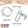 Noverlife 10PCS Wudu Nail Rings for Acrylic Nails, Size Adjustable Fingernail Rings No Adhesive, Reusable Halal Nail Ring Set, Daily Wear Non-Tarnish, Silver Metal Ring for Press on Nails with No Glue