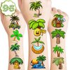 101 PCS Palm Tree Leaves Temporary Tattoos Birthday Party Decorations Supplies Favors Luau Hawaiian Themed Tropical Summer Palm Coconut Tree Beach Pool Decor Stickers Gift School Prizes Rewards