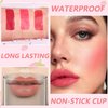 BliBling 6 Colors Lip Tint Stain Mini Liquid Lipstick,Strawberry Lip Tint Moisturizing Natural Lip Gloss,Multi-Use Lip and Cheek Tint,Non-Stick Cup,Lightweight,Vivid Color Lip Makeup