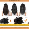 Anrosa Water Wave Clip in Hair Extensions Human Curly Hair Natural Black 1B Double Weft Water Wave Curly Clip ins Extensions for Black Women Clip on Wave Hair Extension 16 Inch 120 Gram