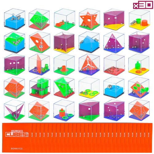 BONNYCO Brain Teaser Puzzles Cubes Party Favors for Kids Pack 30 Pinata Goodie Bags Stuffers for Kids Kids Party Favor Toys Stocking Stuffers for Kids Return Gifts for Kids Mini Games Party Favors