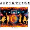 Basketball Theme Photography Backdrop 8x6FT Star Slam Dunk Basketball Sports Background for Boys Basketball Happy Birthday Party Decorations Supplies