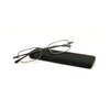 Foster Grant Gavin Fold Flat Rectangular Reading Glasses, Gunmetal/Transparent, 48 mm + 3