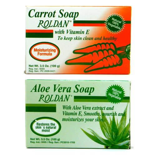 Natural Bar Soap, Unisex, 2 Bar, Variety Pack - Unisex Bar Soap - Carrot, Aloe Vera- Enriched with Vitamin E, Moisturizing and Nourishing. (Pack of 2,) 100gr