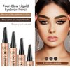 2024 Upgrade Magic Eyebrow Pen, Contouring Pen Fine Stroke 3D Waterproof Microblading Eyebrow Pencil with 4-Fork-Tip Create Natural Hair-Like Brows Stay on All Day (01# Light Coffee)