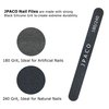 12-Pack Professional Nail Files: Double-Sided 180/240 Grit Emery Boards for Natural, Acrylic, Poly, and Gel Nails - Washable Black Manicure Tools Set by JPACO