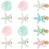 WILLBOND 12 Pieces Artificial Shell Pearl Starfish Seashell Hair Clip Set Acrylic Resin Women Lady Hair Clip Headdress Hairstyle Tool Accessories Beach Wedding Supplies(Charming)