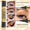 3D Four-Tip Eyebrow Pen & Eyeliner Duo - Waterproof, Long-Lasting, Smudge-Proof, Easy to Use for Perfect Brows and Defined Eyes - Black Eyebrow Pencil & Black Eyeliner