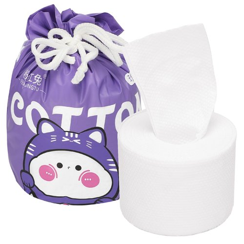 XIAOGUIR Disposable Face Towel Thickened Facial Cleansing Towels Make-up Dry Wipes Skin Care Home Travel 7.87” x 7.87” (100 Count) Reel