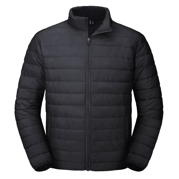 MAGCOMSEN Puffer Jacket Men Packable Down Jacket Lightweight Winter Coats Waterproof Insulated Jacket Black L