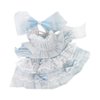 niannyyhouse 20cm Plush Doll Clothes Solid Lace Dress Headwear 8in Doll Accessories Dress Up (Light Blue)