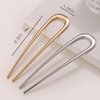 Snvpnyd Metal French Hair Pins, U Shaped Hairpin for Women,Simple Modern Metal Coiled Hairpin, Gold and Silver Hair Fork Sticks Buns Hair Accessories for Women Girls (silver)