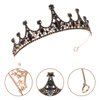 Lurrose Baroque Queen Crown Wedding Bridal Tiara Black Rhinestones Baroque Halloween Costume Prom Pageant Tiara for Women