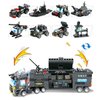 8 in 1 City Police Station Building Kit, SWAT Mobile Command Center Truck Building Toy with Police Car, Helicopter, Patrol Boat, Best Learning and Roleplay Swat Toy Gift for Boys and Girls-647 Pieces