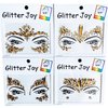 Face Gems Jewels, Festival Face Jewels Tattoo Stickers,Face Gems Stick on, Body Gem Stones Temporary Face Tattoos for Festival,4-Pack,Light-Coffee