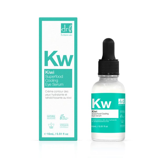Dr Botanicals Refreshing Eye Cooling Serum with Vitamin C, Kiwi Fruit Oil to reduce Wrinkles, skin imperfections. Hydrating, Brightening and promotes Youthful Skin 15 ml / 0.5 Fl oz