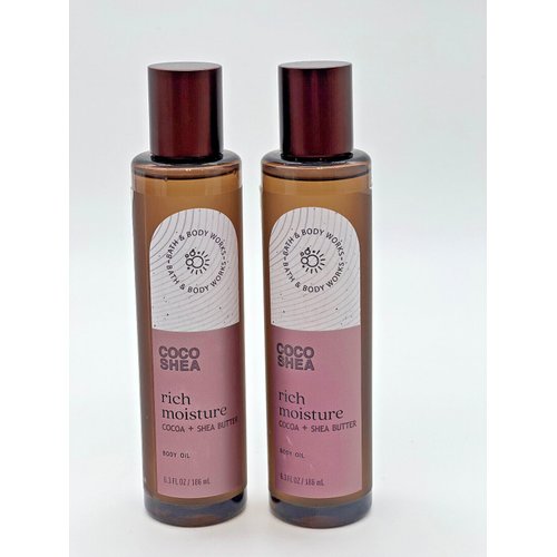 2 Coco Shea Rich Moisture Bath Body Oil Shea & Cocoa Butter