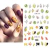 Thanksgiving Fall Nail Stickers Autumn Leaves Nail Art Water Decals Transfer Foils for Nails Supplies Watermark Yellow Maple Alphabet Flower Designs for Women Nail Tattoos Manicure Decorations 12PCS