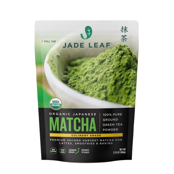 Jade Leaf Matcha Organic Green Tea Powder, Culinary Grade, Premium Second Harvest - Authentically Japanese (3.53 Ounce Pouch)