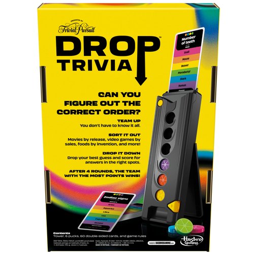 Drop Trivia Game | Electronic Party Game with Voice and Sounds | Ages 13+ | 2 or More Players | 15 Mins. | from Trivial Pursuit | Party Board Games