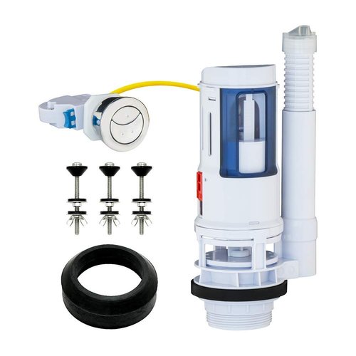 ZONE INDUSTRY CORP. Dual Flush Valve, Push Button, Converter Kit, Replacement, Water-Saving, UPC & CUPC Listed Toilet Repair Kit, with gasket and bolts kits, For Use with Standard 2-inch Flush Valves