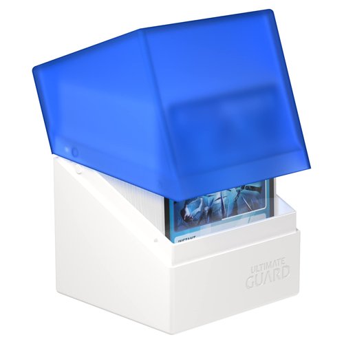 Ultimate Guard Boulder Synergy 100+, Deck Case for 100 Double-Sleeved TCG Cards, White/Blue, Secure & Durable Storage for Trading Card Games