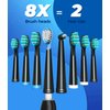 TEETHEORY Electric Toothbrush with Travel Case, Sonic Toothbrush for Adults with 8 Brush Heads for 2-Year Use, 40000 VPM Deep Clean Rechargeable Toothbrushes Last 30 Days with 5 Modes