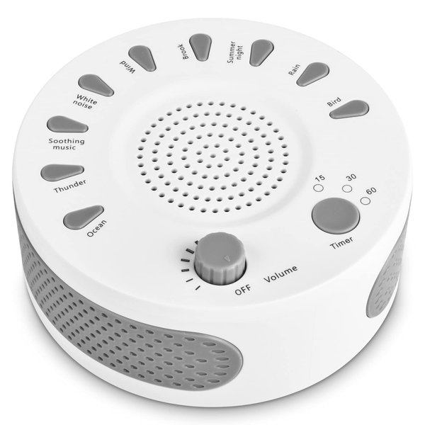 White Noise Machine, Portable Sleep Sound Therapy Machine with 3 Timers & 9 Natural Sound Options for Baby Kids Home Office Bedroom Travel Sleep Timer