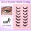 Lashes False Eyelashes Natural 16mm Wispy Eyelashes Thin Band Fluffy Lashes 3D Volume False Lashes Soft Strip Lashes Pack C Curl Natural Eyelashes Fake Lashes 7 Pair EVENTILL
