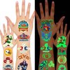 HOWAF Glow Football Temporary Tattoos 80+Pcs Soccer Tattoos Stickers for Football Game Party Favors 10 Sheets Glow in the Dark Rugby Tattoos Stickers American Football Birthday Decoration
