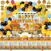 Construction Birthday Party Supplies for 3, 136 Pcs Dump Truck Party Decorations for Boys Baby,Backdrop, Banner, Cake, and Cupcake Toppers, Balloons, Party Traffic Signs, Tablecloth