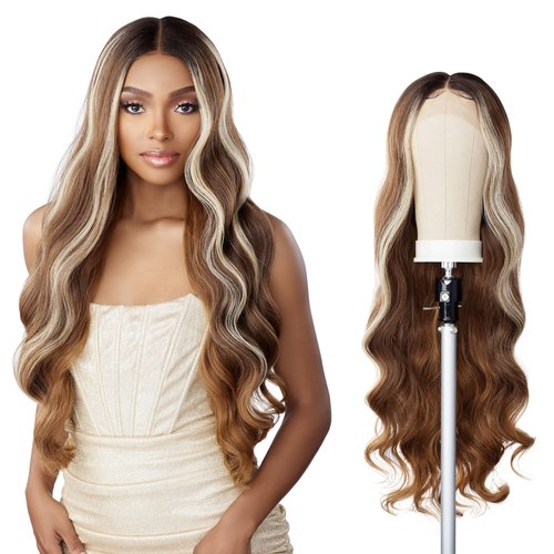 Sensationnel Butta Lace Front Wig - Natural Pre-Plucked Hairline Hand-tied HD Transparent Lace 5 Inch Deep Part with Babyhair - Butta Unit 31 (BALAYAGE LATTE)