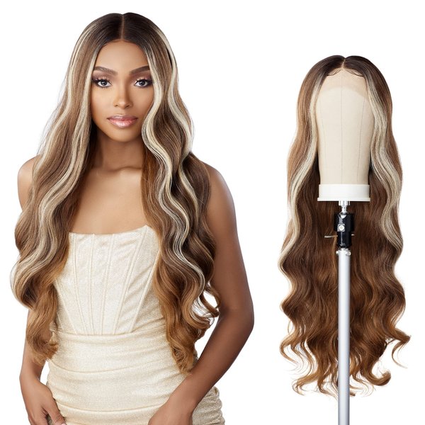 Sensationnel Butta Lace Front Wig - Natural Pre-Plucked Hairline Hand-tied HD Transparent Lace 5 Inch Deep Part with Babyhair - Butta Unit 31 (BALAYAGE LATTE)