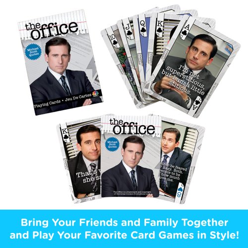 AQUARIUS The Office Michael Quotes Playing Cards - Michael Themed Deck of Cards for Your Favorite Card Games - Officially Licensed The Office Merchandise & Collectibles