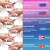 25Pcs Nail Drill Bits Set with Portable Nail Drill Bit Holder, 3/32 Inch Nail Drill Bits for Acrylic Nails, Ceramic Diamond Carbide Cuticle Efile Remover Bits for Home Salon Acrylic Gel Nail Polish