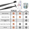 TOKII Toothbrush with Soft Bamboo Charcoal Bristles & Sliding Tongue Scraper Reduces Bad Breath | Improves Taste Buds | Waterproof Travel Pouch | Hygienic Holder | Color- Black & White