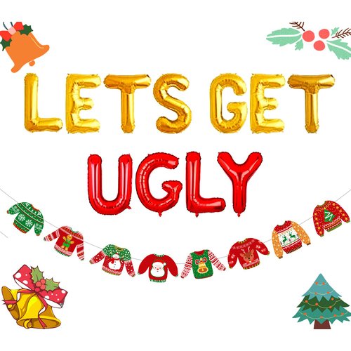 Lets Get Ugly Balloons Ugly Sweater Party Decoration Ugly Sweater Party Supplies Christmas Party Decoration Christmas Party Supplies Christmas Balloons