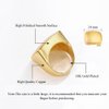 Aprilery Gold and Silver Rings for Women, Chunky Signet Statement Rings Gold Plated Band Ring Wide Metal Square Rings Cocktail Costume Jewelry Gifts for Her (A-Square Gold, 9)