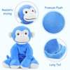 WEIGEDU Ape Monkey Stuffed Animal Plush Toys, Stuffed Monkey Blue, Soft Cute Monkey Toy for Toddlers Child Kids Babies Birthday Gift, 7.9" Blue