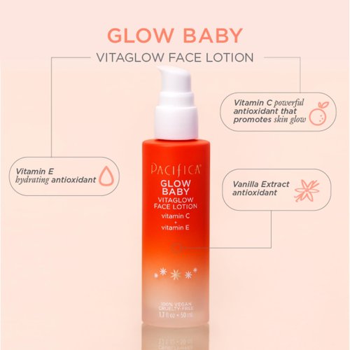 Pacifica Beauty Glow Baby VitaGlow Face Lotion & Eye Bright Eye Cream Set, Skincare, Moisturizer, Brightener, Vitamin C, Caffeine, Hyaluronic Acid, Face Care, Vegan, 2.7 fl oz and 0.5 fl oz (Set of 2)