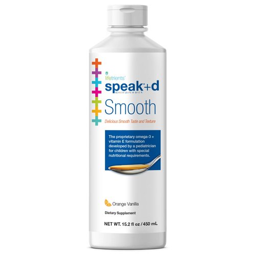Lifetrients – Speak+D Smooth – Orange Vanilla – 15.2 oz – Pediatrician Formulated to Support Children with Special Nutritional Requirements – Omega-3 & Vitamins E’s, K's & D