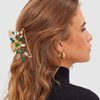 Fashey Rhinestone Claw Clips Flower Hair Claws Gold Metal Hair Claw Clip Crystal Hair Accessories for Women and Girls(1 Pcs) (A)