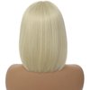 MINLEE Blonde Bob Wig With Bangs for Women 12 Inch Straight Bob Wig Blonde Wigs Synthetic Heat Resistant Colorful Wig for Cosplay Party Use