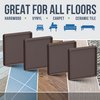 CasterMaster Non Slip Furniture Pads - 5x5 Square Rubber Anti Skid Caster Cups Leg Coasters - Couch, Chair, Feet, and Bed Stoppers with Anti - Sliding Floor Grip (Set of 4) Brown