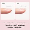 RARJSM Clear Builder Nails Gel Polish for Self Leveling Transparent Nail Strengthener in a Bottle Nail Extension Hard Gel 15ml Brush on Buidler Extend Gel UV LED Soak Off Curing Requires Salon Home