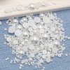 6000Pcs 4mm White Flatback Pearls for Nail Art Half Round Pearls Bulk for Artwork Making Craft DIY Accessory