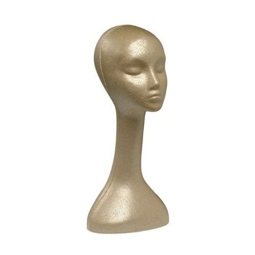 Case Pack of 1 Giell Styrofoam Foam Mannequin Long Neck Wig Head Display Tan