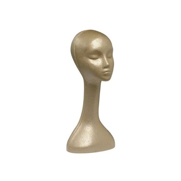 Case Pack of 1 Giell Styrofoam Foam Mannequin Long Neck Wig Head Display Tan